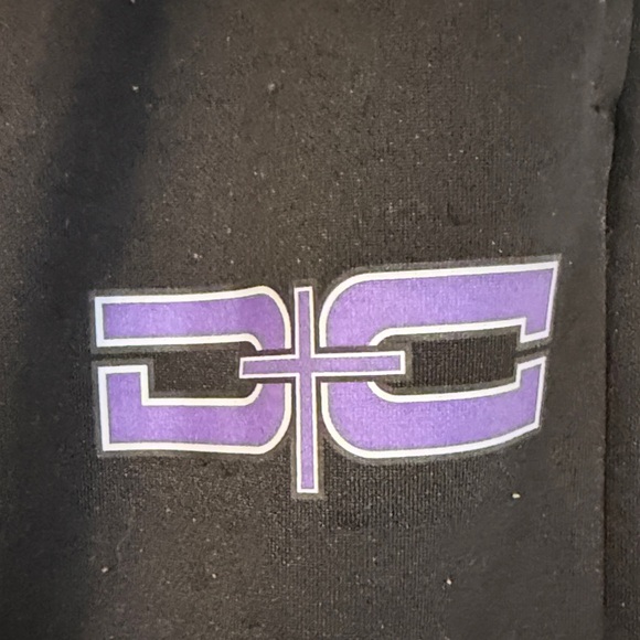 Womens Black Joggers with Purple Accent - Picture 2 of 6